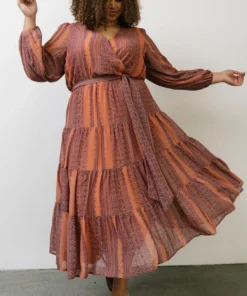 FT Ryker Tiered Midi Dress | Sunset Print Dresses