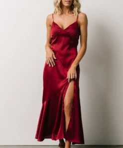 DF Sabina Slip Dress | Burgundy