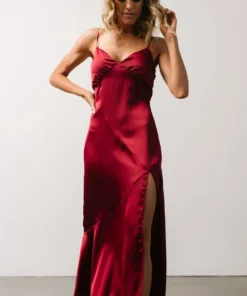 DF Sabina Slip Dress | Burgundy