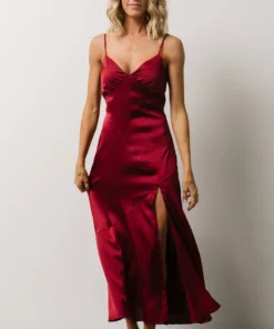 DF Sabina Slip Dress | Burgundy