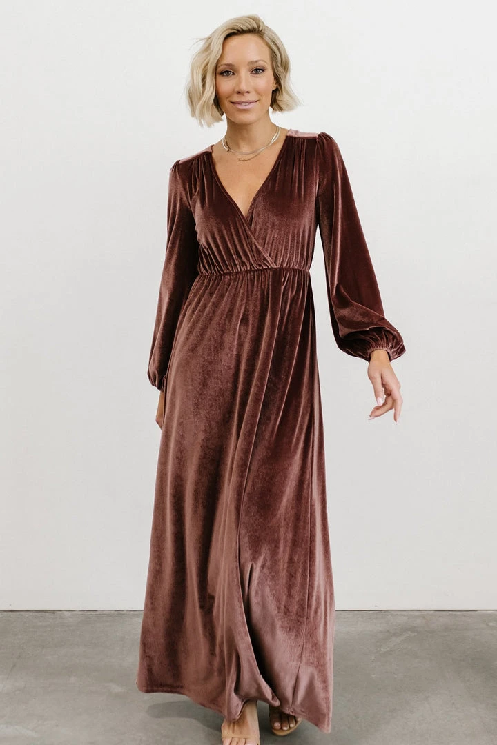 BB Custom Sadie Velvet Maxi Dress | Dusty Plum 1 BB Custom Sadie Velvet Maxi Dress | Dusty Plum