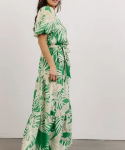 FT Sally One Shoulder Maxi Dress | Green Floral Dresses 9 FT Sally One Shoulder Maxi Dress | Green Floral Dresses