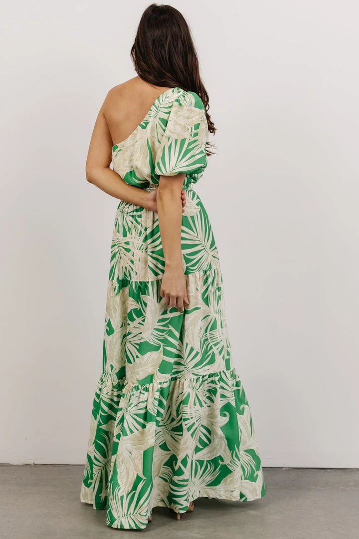 FT Sally One Shoulder Maxi Dress | Green Floral Dresses 6 FT Sally One Shoulder Maxi Dress | Green Floral Dresses