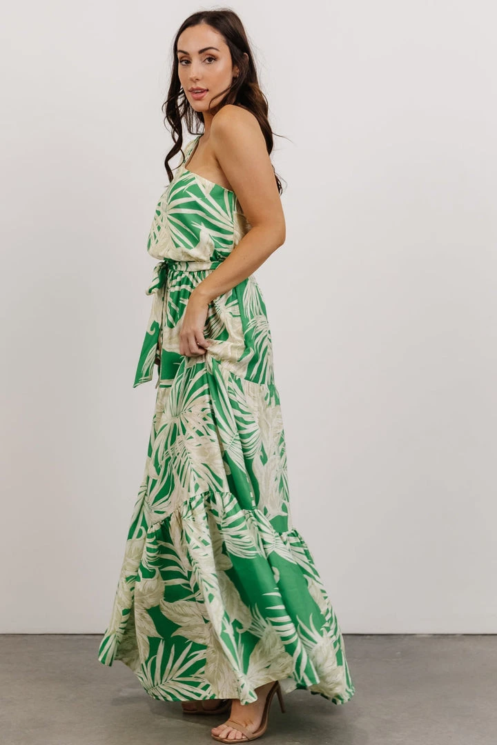 FT Sally One Shoulder Maxi Dress | Green Floral Dresses 5 FT Sally One Shoulder Maxi Dress | Green Floral Dresses