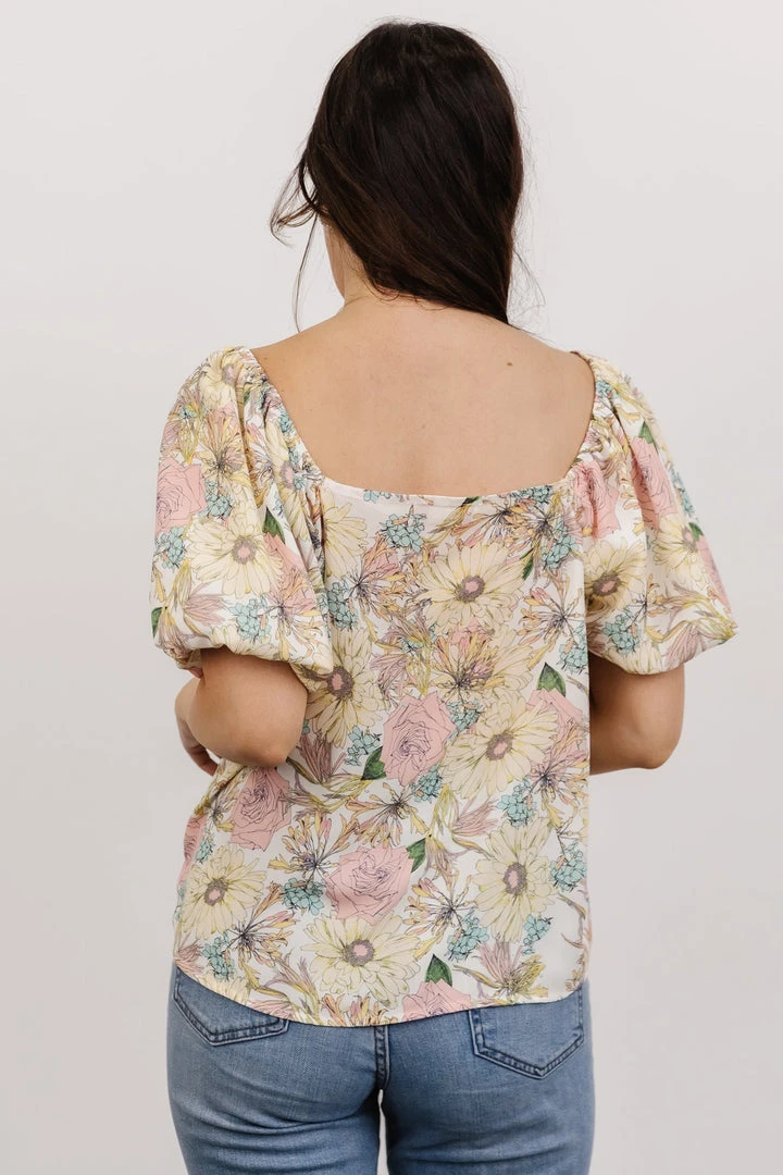 FT Tops Sandra Sweetheart Top | Pastel Floral 3 FT Tops Sandra Sweetheart Top | Pastel Floral