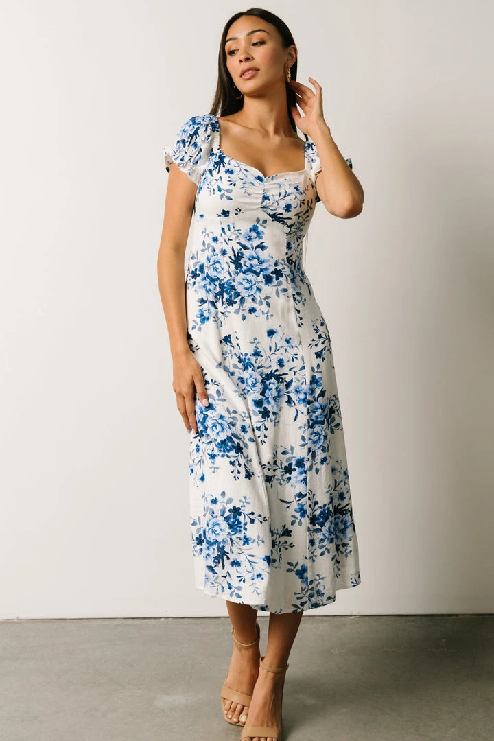IBS Sandy Midi Dress | Blue + White Floral 10 IBS Sandy Midi Dress | Blue + White Floral