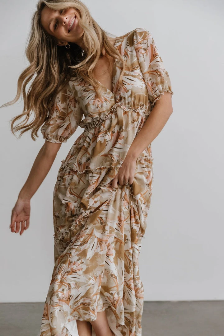 BB Custom Santorini Maxi Dress | Gold + Blush Print Dresses 2 BB Custom Santorini Maxi Dress | Gold + Blush Print Dresses