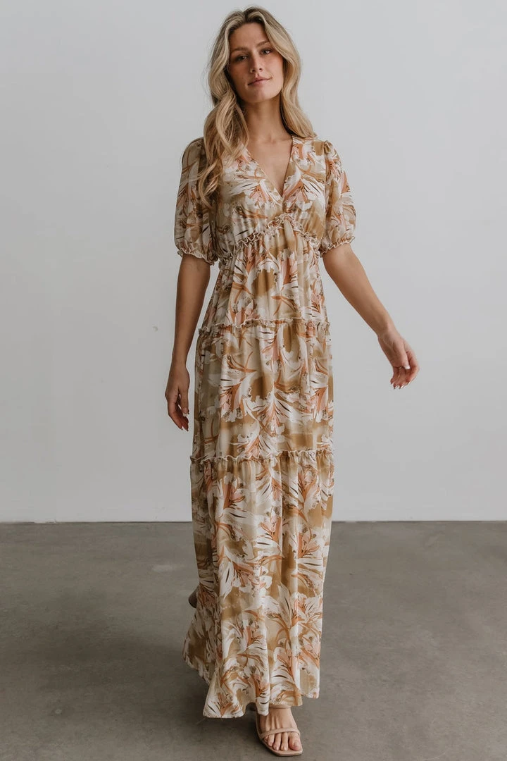 BB Custom Santorini Maxi Dress | Gold + Blush Print Dresses 3 BB Custom Santorini Maxi Dress | Gold + Blush Print Dresses