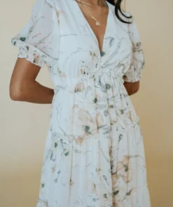 BB Custom Dresses Santorini Maxi Dress | White Floral