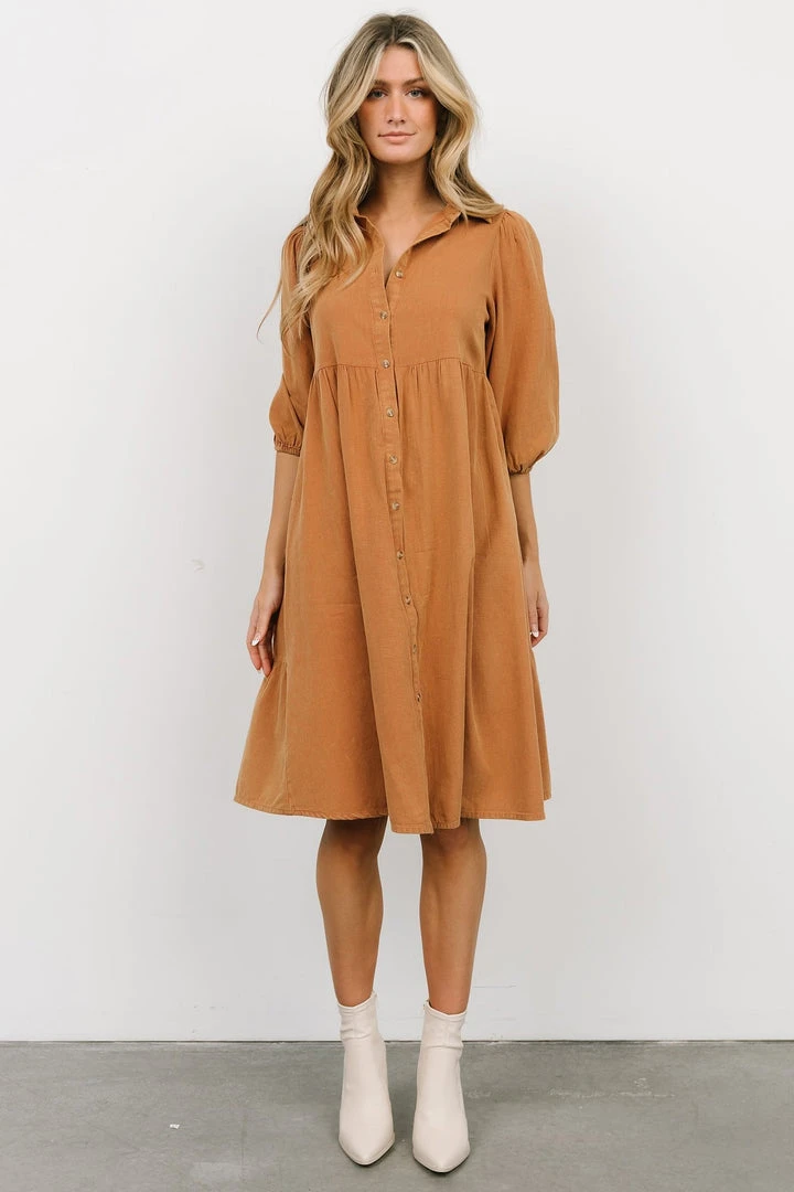 POL Shop All Sari Babydoll Dress | Camel 9 POL Shop All Sari Babydoll Dress | Camel