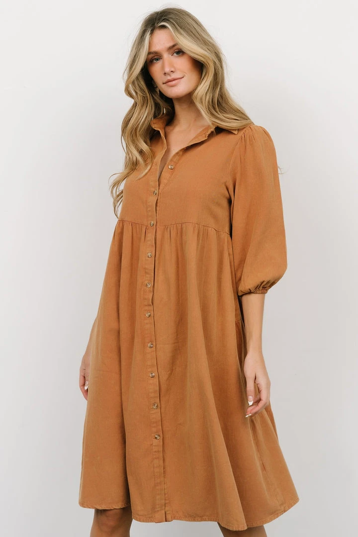 POL Shop All Sari Babydoll Dress | Camel 4 POL Shop All Sari Babydoll Dress | Camel