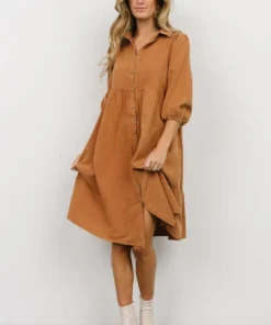 POL Shop All Sari Babydoll Dress | Camel