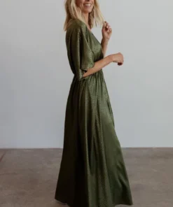BB Custom Dresses Savannah Print Kimono Maxi | Olive 26 BB Custom Dresses Savannah Print Kimono Maxi | Olive