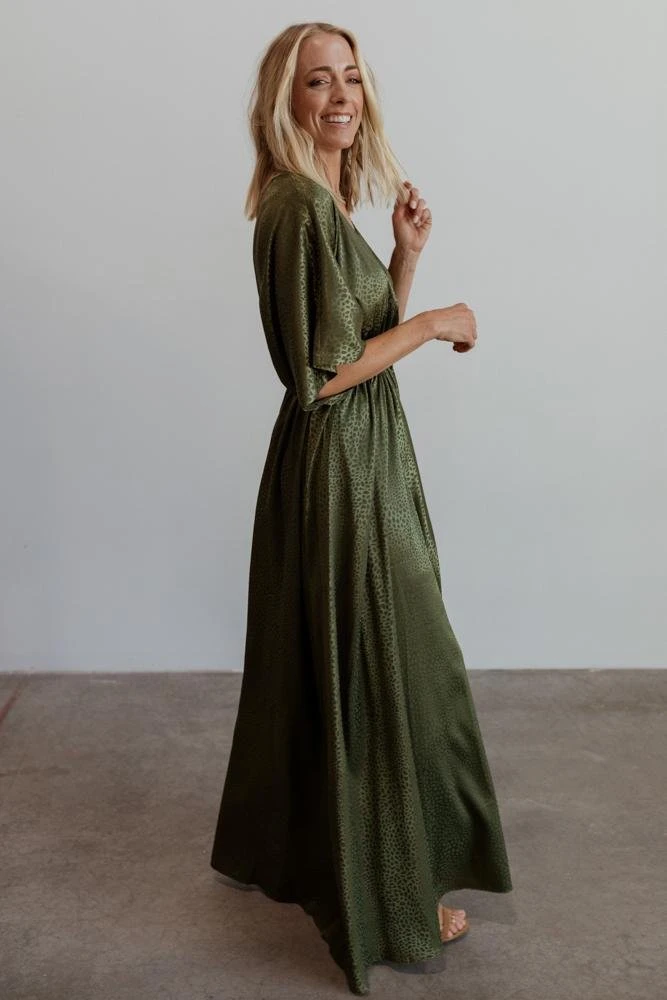 BB Custom Dresses Savannah Print Kimono Maxi | Olive 10 BB Custom Dresses Savannah Print Kimono Maxi | Olive