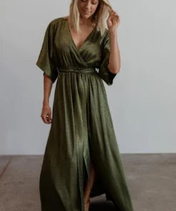 BB Custom Dresses Savannah Print Kimono Maxi | Olive 22 BB Custom Dresses Savannah Print Kimono Maxi | Olive