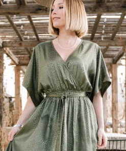 BB Custom Dresses Savannah Print Kimono Maxi | Olive 32 BB Custom Dresses Savannah Print Kimono Maxi | Olive