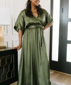 BB Custom Dresses Savannah Print Kimono Maxi | Olive