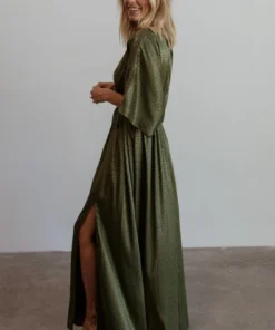 BB Custom Dresses Savannah Print Kimono Maxi | Olive 23 BB Custom Dresses Savannah Print Kimono Maxi | Olive