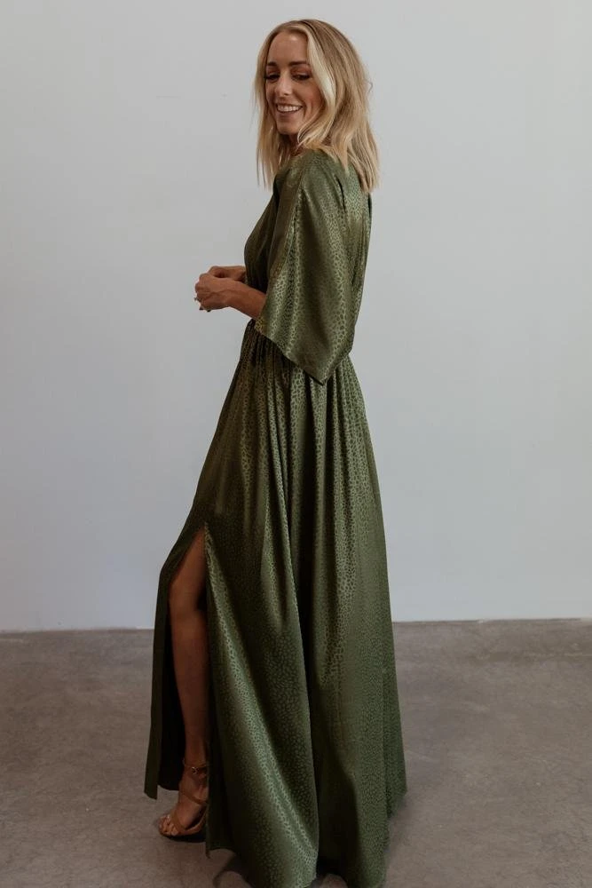 BB Custom Dresses Savannah Print Kimono Maxi | Olive 7 BB Custom Dresses Savannah Print Kimono Maxi | Olive