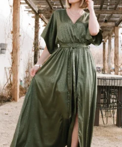 BB Custom Dresses Savannah Print Kimono Maxi | Olive 33 BB Custom Dresses Savannah Print Kimono Maxi | Olive