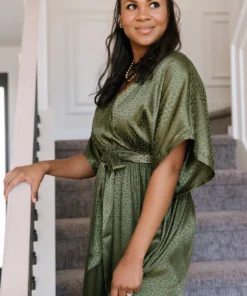 BB Custom Dresses Savannah Print Kimono Maxi | Olive 21 BB Custom Dresses Savannah Print Kimono Maxi | Olive