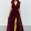 Soi Saya Wrap Maxi Dress | Burgundy Dresses