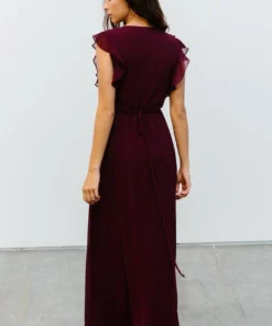 Soi Saya Wrap Maxi Dress | Burgundy Dresses