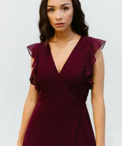 Soi Saya Wrap Maxi Dress | Burgundy Dresses