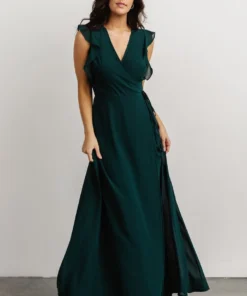 Soi Saya Wrap Maxi Dress | Hunter Green