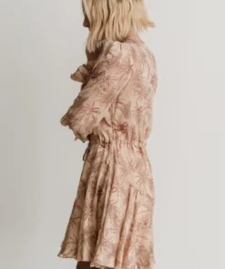 AK Dresses Saylor Ruffle Mini Dress | Beige Print