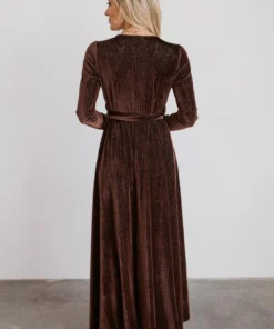 BB Custom Serena Shimmer Velvet Wrap Dress | Chocolate Dresses 8 BB Custom Serena Shimmer Velvet Wrap Dress | Chocolate Dresses