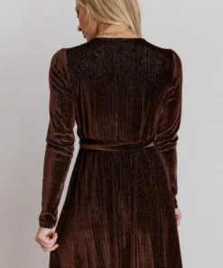 BB Custom Serena Shimmer Velvet Wrap Dress | Chocolate Dresses 11 BB Custom Serena Shimmer Velvet Wrap Dress | Chocolate Dresses