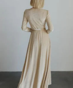 BB Custom Dresses Serena Shimmer Velvet Wrap Dress | Pearl