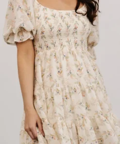 FT Shauna Smocked Short Dress | Ivory Floral 11 FT Shauna Smocked Short Dress | Ivory Floral
