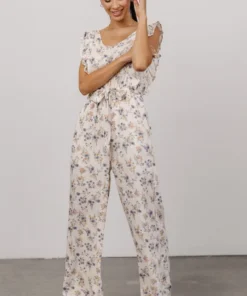 Shay Jumpsuit | Cream + Multi Floral Extended Sizing