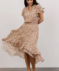 KA Shelby High-Low Dress | Pink Multi Floral Dresses