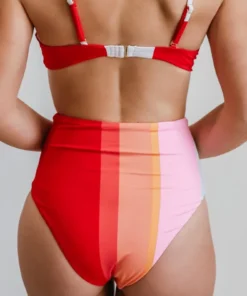 BJB Swim Sherbet Striped High Waist Bikini Bottom 12 BJB Swim Sherbet Striped High Waist Bikini Bottom