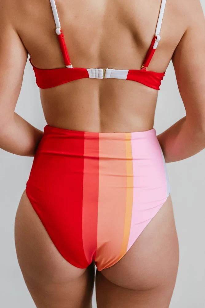 BJB Swim Sherbet Striped High Waist Bikini Bottom 5 BJB Swim Sherbet Striped High Waist Bikini Bottom
