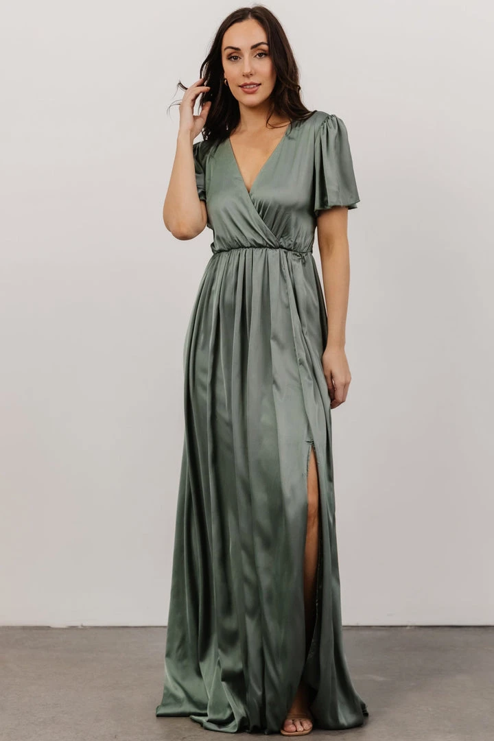 RR Shiloh Satin Maxi Dress | Eucalyptus Dresses 1 RR Shiloh Satin Maxi Dress | Eucalyptus Dresses