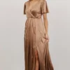 RR Shiloh Satin Maxi Dress | Taupe