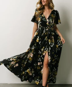 BB Custom Sicily Satin Maxi Dress | Black Floral Dresses 13 BB Custom Sicily Satin Maxi Dress | Black Floral Dresses