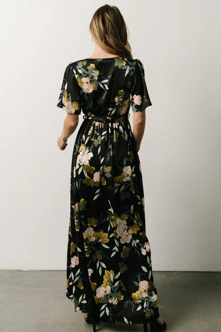 BB Custom Sicily Satin Maxi Dress | Black Floral Dresses 7 BB Custom Sicily Satin Maxi Dress | Black Floral Dresses