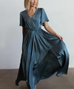 BB Custom Sicily Satin Maxi Dress | Blue 13 BB Custom Sicily Satin Maxi Dress | Blue