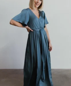 BB Custom Sicily Satin Maxi Dress | Blue 14 BB Custom Sicily Satin Maxi Dress | Blue