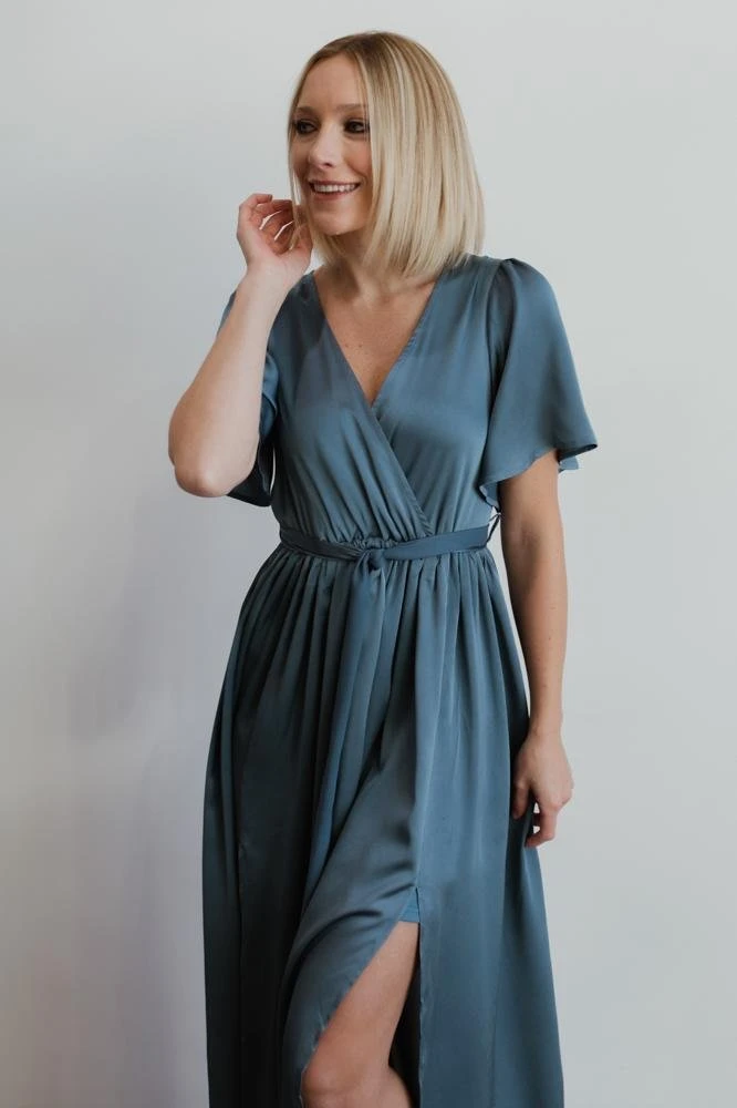 BB Custom Sicily Satin Maxi Dress | Blue 10 BB Custom Sicily Satin Maxi Dress | Blue