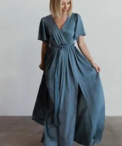 BB Custom Sicily Satin Maxi Dress | Blue 18 BB Custom Sicily Satin Maxi Dress | Blue