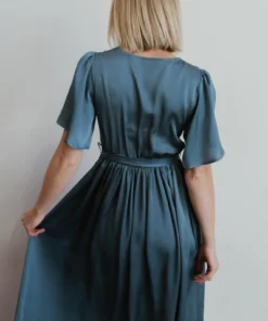 BB Custom Sicily Satin Maxi Dress | Blue 16 BB Custom Sicily Satin Maxi Dress | Blue