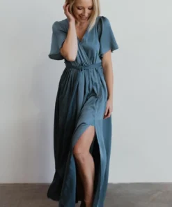 BB Custom Sicily Satin Maxi Dress | Blue 12 BB Custom Sicily Satin Maxi Dress | Blue