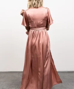 BB Custom Dresses Sicily Satin Maxi Dress | Blush