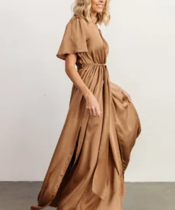 BB Custom Dresses Sicily Satin Maxi Dress | Mocha 8 BB Custom Dresses Sicily Satin Maxi Dress | Mocha